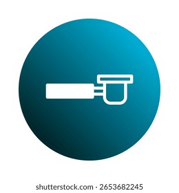 Coffee portafilter icon design representing espresso preparation and barista tools in minimalist style for cafe branding