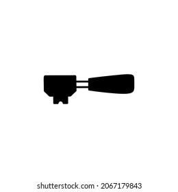 icono de portafiltro de café en un icono de glifo de forma plana y sólida, aislado en fondo blanco 