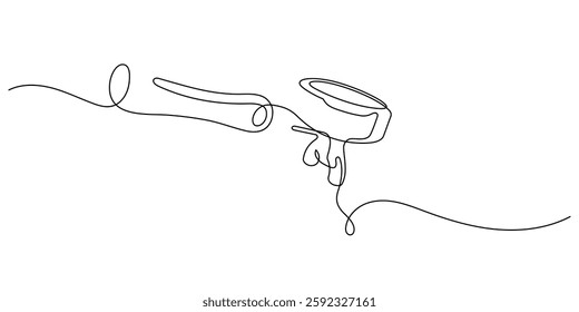 coffee portafilter one line drawing continuous hand drawn art vector illustration minimalism