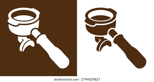 Coffee Portafilter Vector Icon Illustration