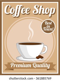 Vintage Cappuccino Poster Coffee Cup On Stock Vector (Royalty Free ...