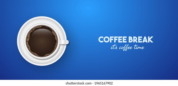 Coffee Poster Advertisement Flayers On Blue Background. Vector Illustration