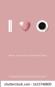 Coffee Poster Advertisement Flayers Valentine Day Vector Illustration