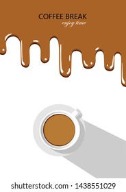 Coffee poster advertisement flyer vector illustration 