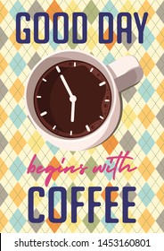 coffee poster. coffee in cup poster vector design 