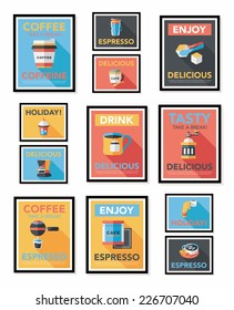 Coffee poster flat banner design flat background set, eps10