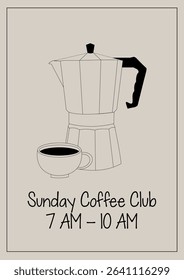 Coffee Poster, Coffee, Moka pot, Moka cup, Coffee cup, Printable poster, tshirt, poster, Food and drink poster