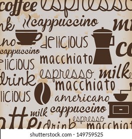 coffee poster over vintage background vector illustration 
