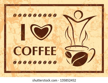 Coffee poster in retro style