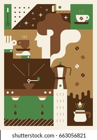 coffee poster vector illustration flat design