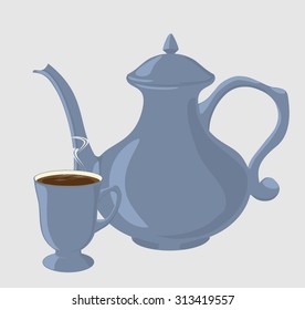 Coffee pot and coffee Cup.