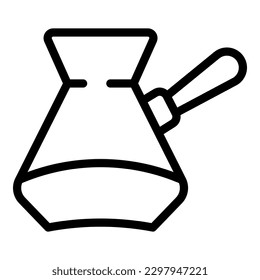 Coffee pot cup icon outline vector. Cezve cafe. Bean drink