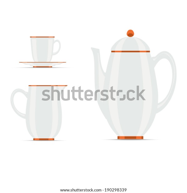 Coffee Pot Cup Milk Jug Stock Stock Vector Royalty Free