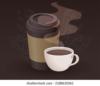 coffee pot and cup poster