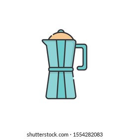 Coffee pot design, drink breakfast beverage shop morning restaurant theme Vector illustration