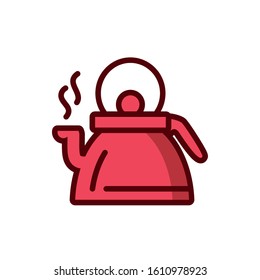 Coffee pot design of time drink breakfast beverage shop morning store aroma and caffeine theme Vector illustration