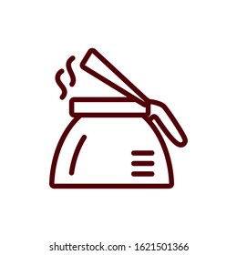 Coffee pot design of time drink breakfast beverage shop morning store aroma and caffeine theme Vector illustration