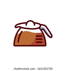 Coffee pot design of time drink breakfast beverage shop morning store aroma and caffeine theme Vector illustration
