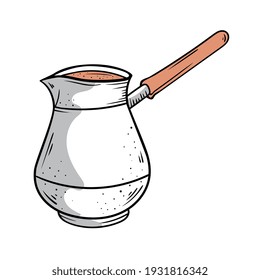 coffee pot doodle style icon