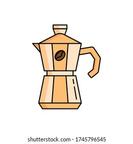 Coffee pot, coffee, drink icon. Simple colored field outline vector illustration for ui and ux, website or mobile application