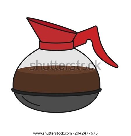 Coffee pot from drip coffee maker in diner style as vector icon