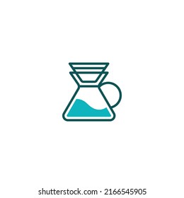 Kaffeekopf und Filterlinie Symbol. lineares Stilzeichen für mobiles Konzept und Webdesign. Rahmenvektorsymbol. Symbol, Logo-Abbildung. Vektorgrafik