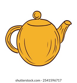 Cafetera de diseño plano. Antiguas cafetera doméstica para bebida brew. Ilustración vectorial aislada.