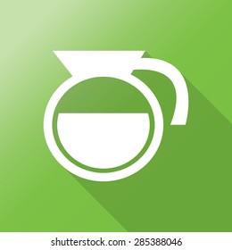 coffee pot flat icon with long shadow