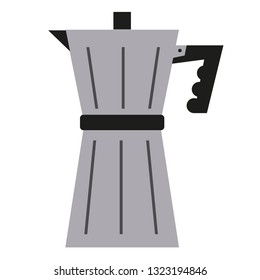 coffee pot flat simple illustration. Home and kitchen series. Tableware food and dishes.