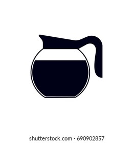 Coffee Pot Full Of Coffee Or Tea. Vector Illustration.