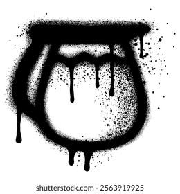 Coffee pot graffiti with black spray paint. vector illustration.