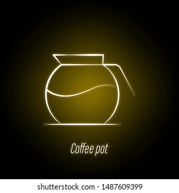 coffee pot hand draw neon icon. Element of coffee illustration icon. Signs and symbols can be used for web, logo, mobile app, UI, UX