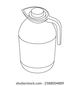 Coffee pot - hand drawn isometric vector illustration.