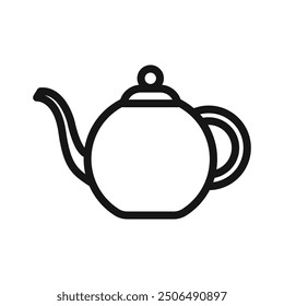 coffee pot icon Black line art vector logo