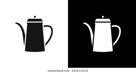 coffee pot icon Black line art vector logo set