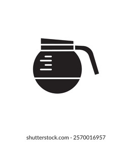 coffee pot icon black and white vector outline sign