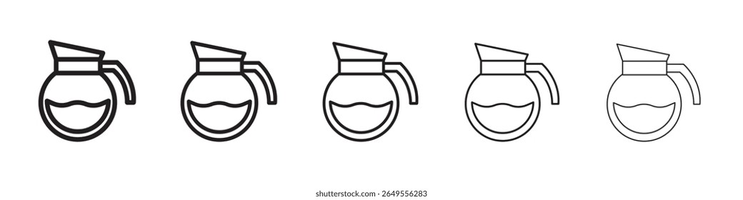 coffee pot icon black and white vector sign