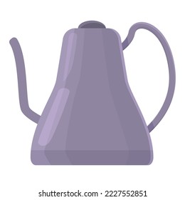 Coffee pot icon cartoon vector. Metal kettle. Hot kitchen