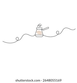Coffee pot icon   continuous one line drawing of outline vector illustration