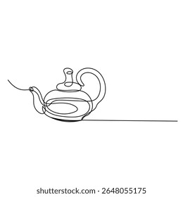 Coffee pot icon   continuous one line drawing of outline vector illustration