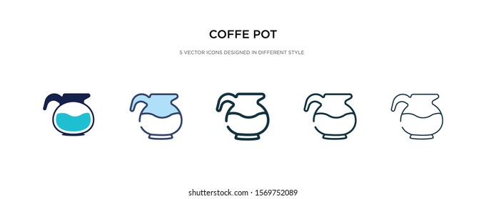 coffee pot icon in different style vector illustration. two colored and black coffee pot vector icons designed in filled, outline, line and stroke style can be used for web, mobile, ui