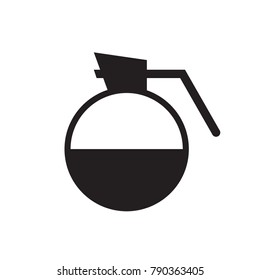 Coffee Pot icon flat black. Illustration. Isolate on white background.