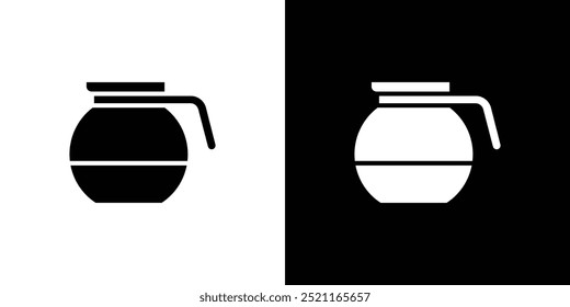 coffee pot icon Flat fill set collection