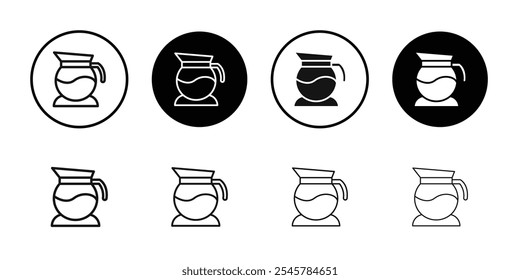 Conjunto de símbolos de línea plana de icono de taza de café.