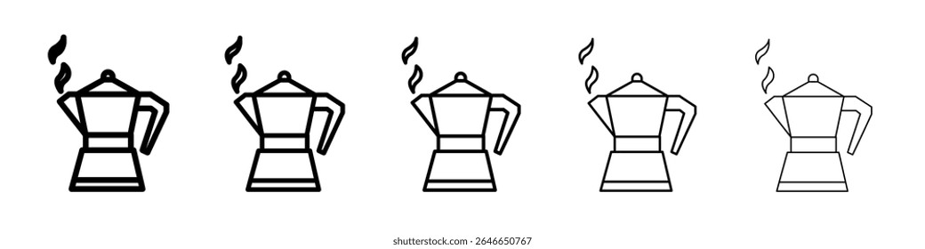 coffee pot icon flat simple outline logo