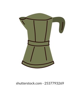 Coffee pot icon in flat style isolated on white background.