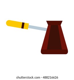 Coffee pot icon in flat style isolated on white background. Dishes symbol