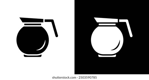 Coffee pot icon Flat vector set outline