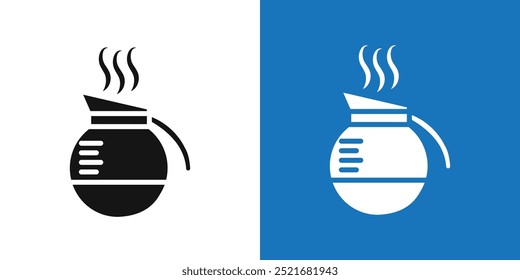 coffee pot icon Flat vector set outline