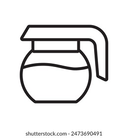 Coffee Pot Icon Ideal for Caf� and Beverage Illustrations